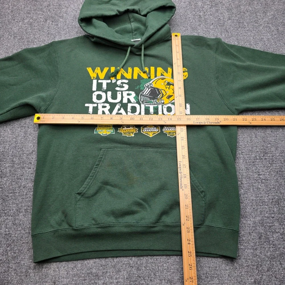 Champion NDSU Football Hoodie Mens Medium Green National Champions Eco Fleece